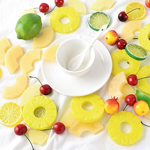 Realistic Artificial Pineapple Slices 8pcs Yellow Decor