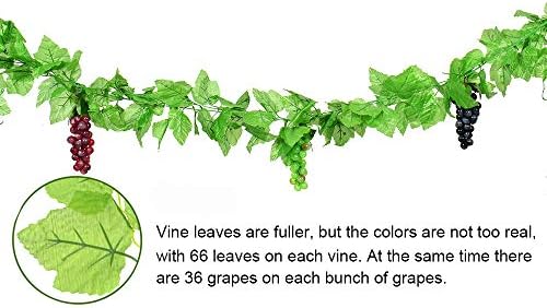 HUIANER Artificial Grape Vines 3 Bunches Lifelike Wall Decoration