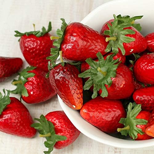 Realistic Fake Red Strawberries Pack of 48