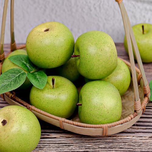 Gresorth 6pcs Lifelike Artificial Green Apple Decoration