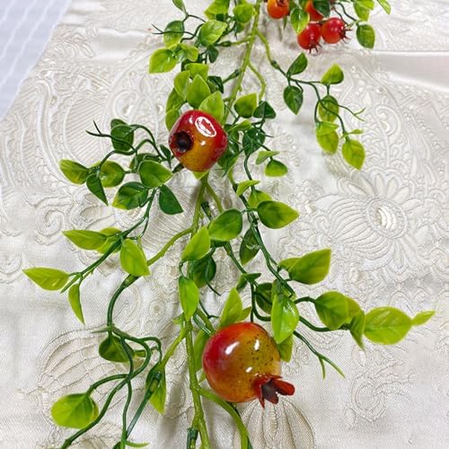 Belupai 62ft Artificial Orange Pomegranate Garland
