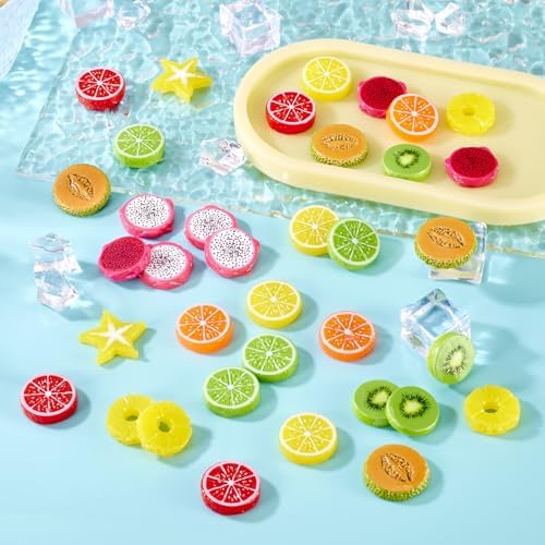 Cheriswelry 40Pcs Artificial Resin Fruit Slices for Home Decor