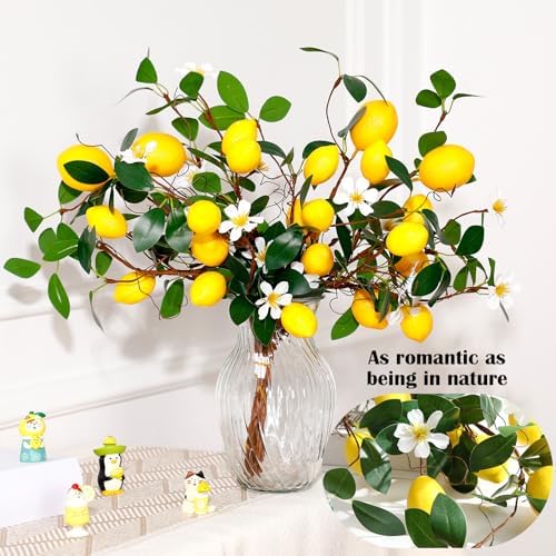 Giegxin 4 Pack Artificial Lemon Branches 189 Inch DIY Decor