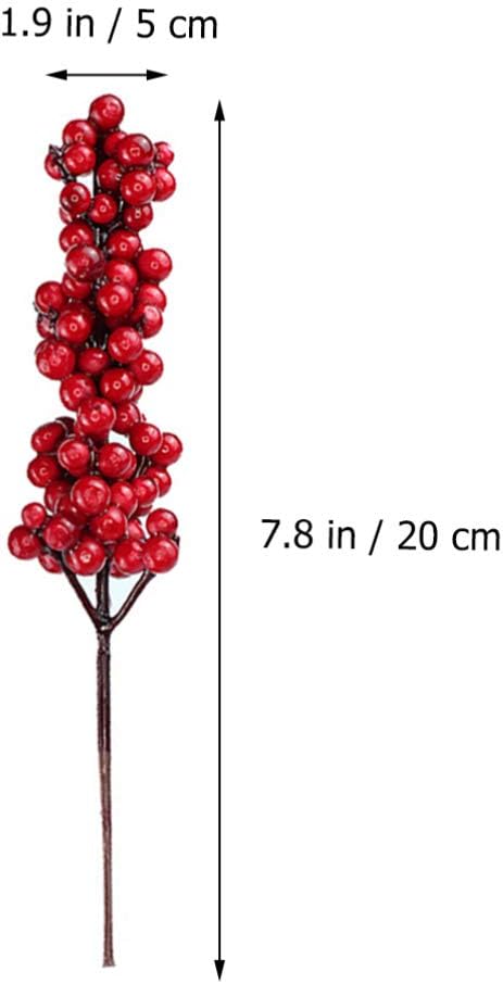 SUPVOX Red Fruit Artificial Berry Branches for Christmas Decorations