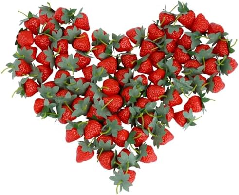 Notakia 80Pcs Fake Strawberries Artificial Fruit Decor