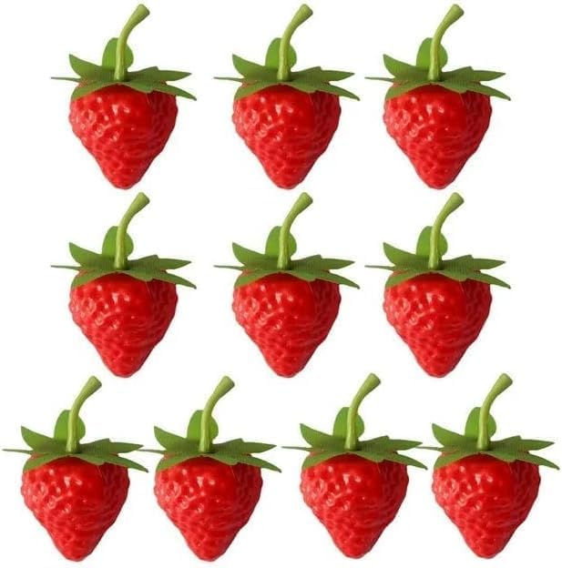 10Pcs Red Artificial Strawberries for Decor and Photography