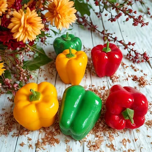 Vibrant Artificial Bell Peppers 8PCS for Home Decoration