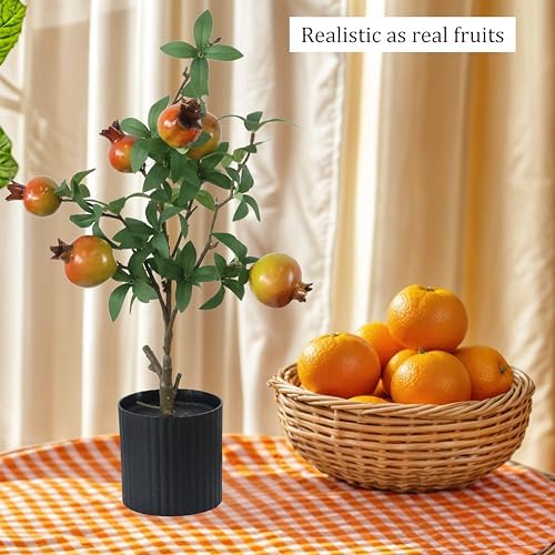 Realistic Artificial Pomegranate Tree with Fruits 19 Inch