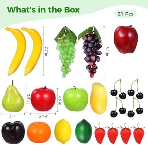 OMISTAR 21 Pcs Artificial Fruit Set for Home Decor
