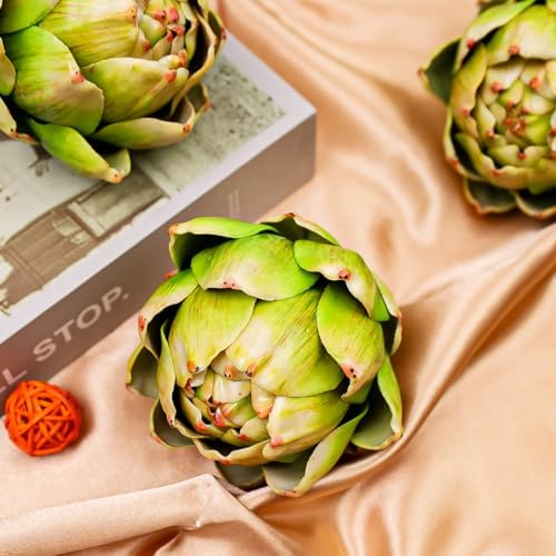 3pcs Large Faux Artichokes Home Decor Green Vase Fillers