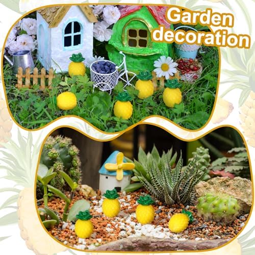 50 Pcs Mini Resin Pineapples Artificial Decorations