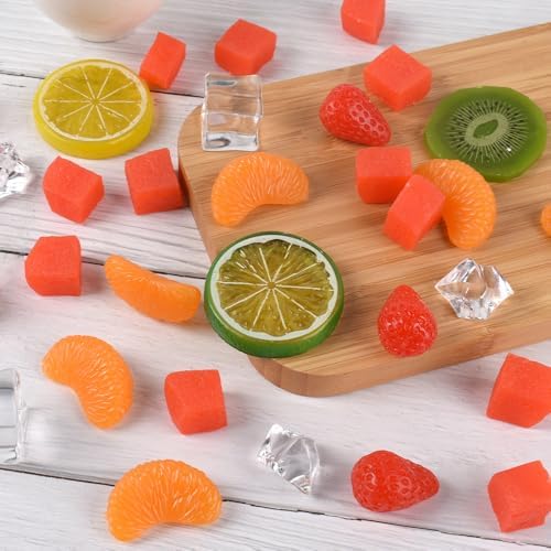Hagao Fake Watermelon Flesh Slices 20pcs Artificial Fruit Decorations