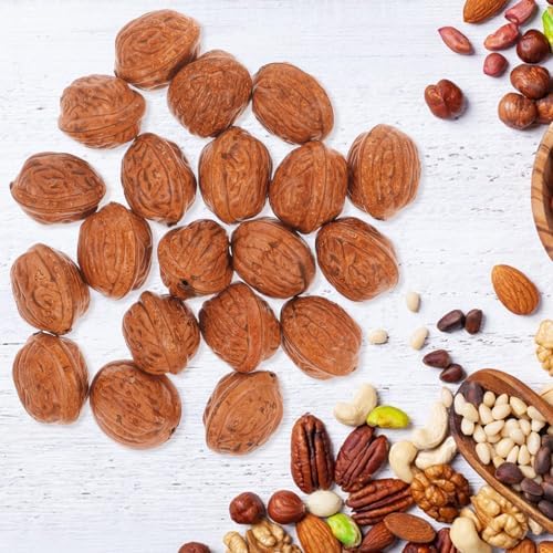20Pcs Artificial Walnut Decorations for Home Dining Table Display