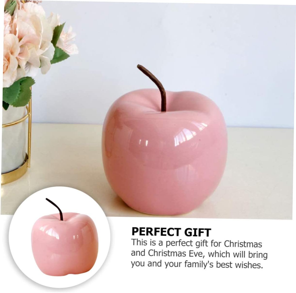 BESPORTBLE Pink Artificial Apple Sculpture Decor