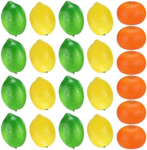 22 Pcs Artificial Lemon Orange Decor Set