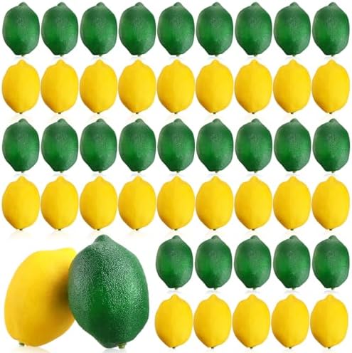 Liliful 48 Fake Lemons Artificial Fruit Decor