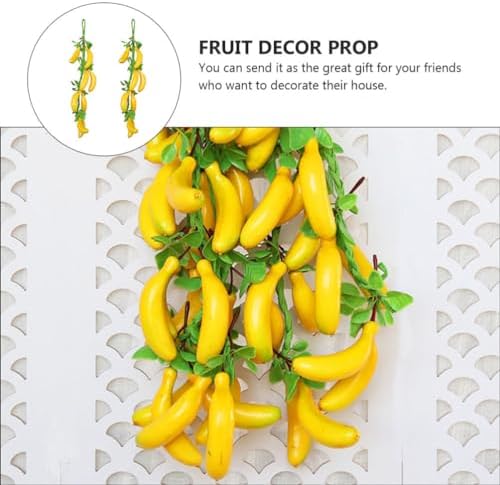 Veemoon Small Artificial Banana Hanging Decor 2pcs