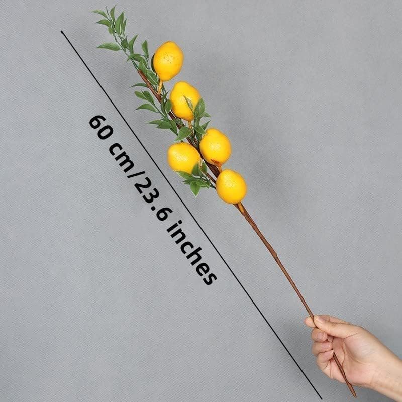6Pcs Fake Fruit Lemons Branch 236 Inch Lifelike Artificial Lemon Decor for Home and Kitchen