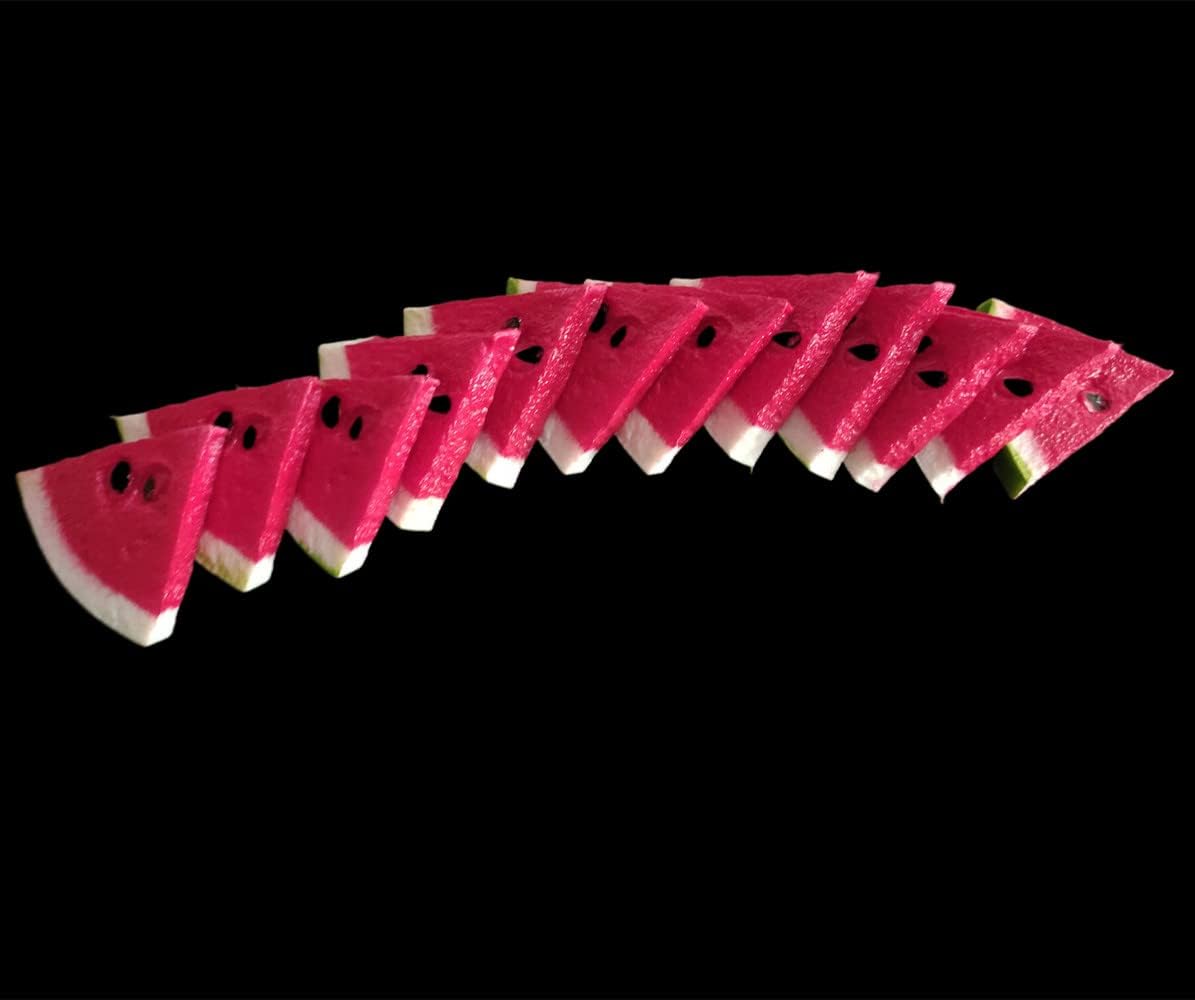 Jilukibo Realistic Fake Watermelon Slices 12 Pack Red