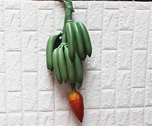 Zzooi Artificial Banana Cluster with Stem and Bud Green