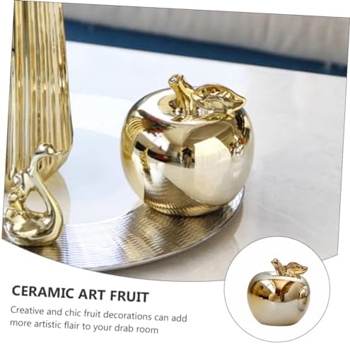 Ciieeo 1pc Resin Apple Ornament for Desktop Kitchen Decor