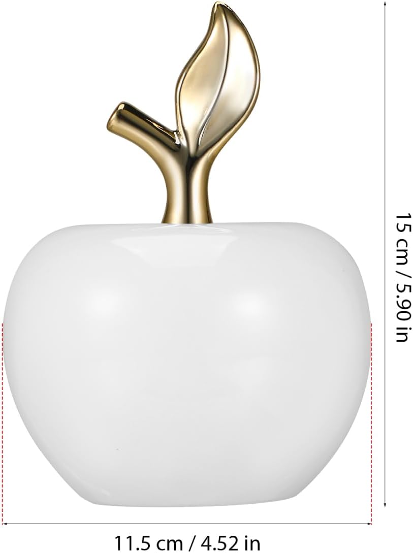 Ceramic Apple Figurine Decorative Miniature Ornament for Home