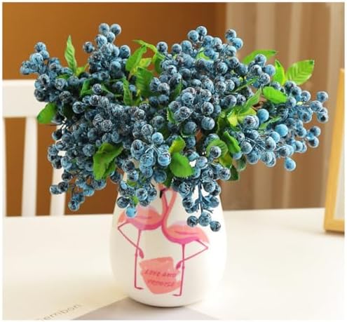 Artificial Blueberry Stems 3pcs for Decorations