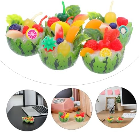 Garneck 5pcs Mini Realistic Watermelon Bowl Artificial Fruit