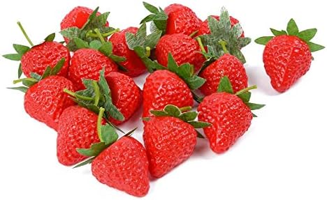 VIDELLY Realistic Artificial Strawberries 20 Pieces S Size