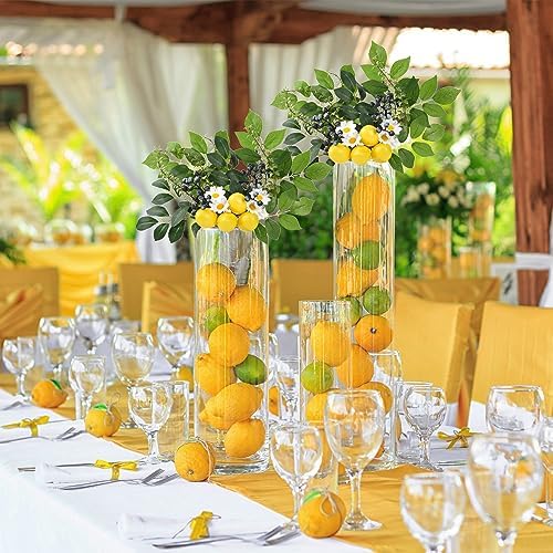 Artificial Lemon Blueberry Branches 2Pcs 145 Inch Fake Flowers for Centerpieces