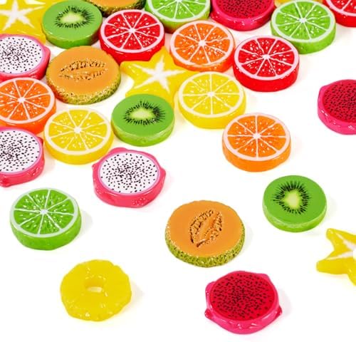 Cheriswelry 40Pcs Artificial Resin Fruit Slices for Home Decor