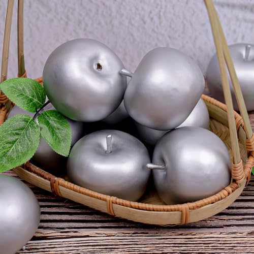 Gresorth 6 Piece Artificial Silver Apple Decor