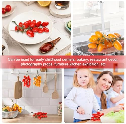 Realistic Artificial Tomato String 2 Pack Red and Yellow