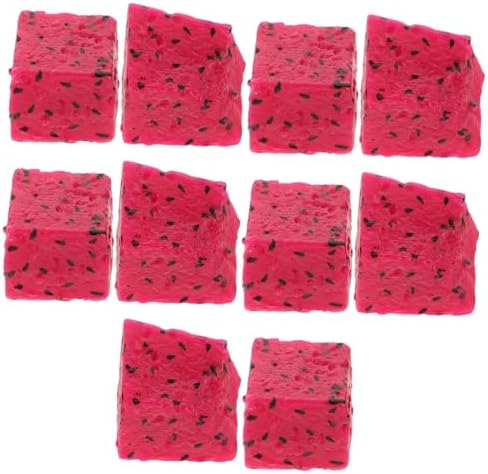 10Pcs Realistic Artificial Dragon Fruit Kiwi Blocks Set