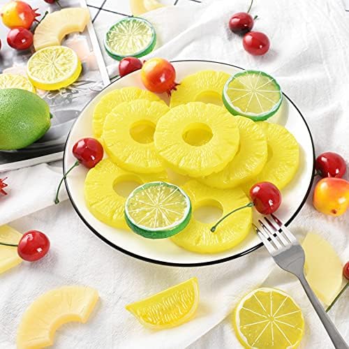 Realistic Artificial Pineapple Slices 8pcs Yellow Decor