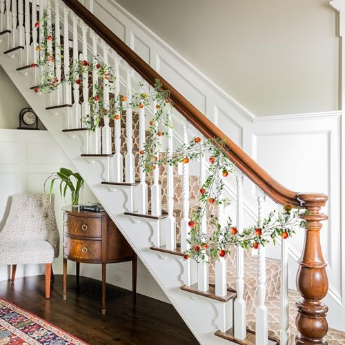 Belupai 62ft Artificial Orange Pomegranate Garland