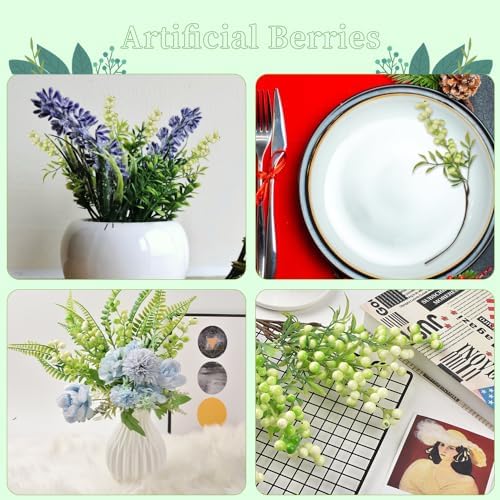 HUIANER Artificial Blueberries 6 Pcs Lifelike Decor