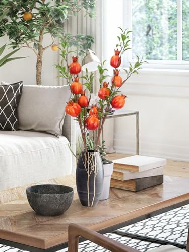 236 Inch Artificial Pomegranate Branch with Fruits and Leaves
