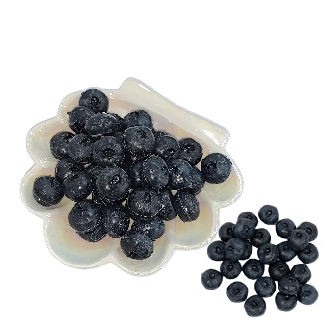 50PCS Artificial Blueberry Lifelike Decor for Kitchen Photography Props