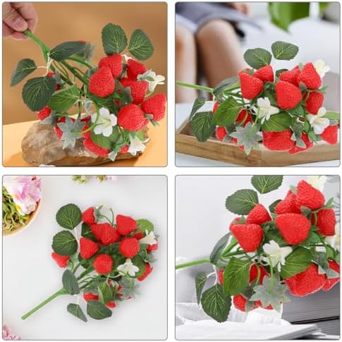 Zerodeko Artificial Strawberry Bouquet for Home Decor