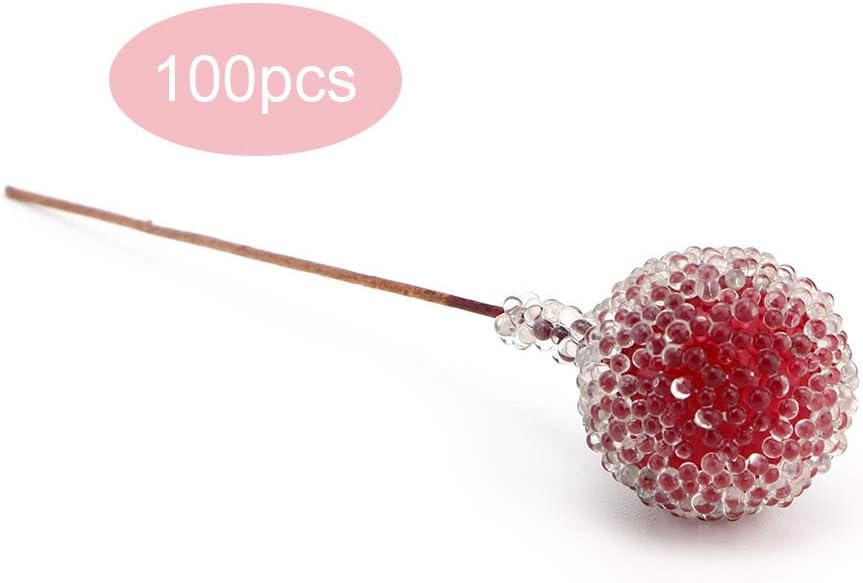 Red Berry Stems Artificial Christmas Decor 100pcs