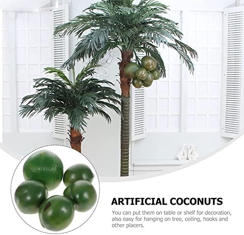 NUOBESTY 5Pcs Artificial Coconuts for Tropical Party Decor