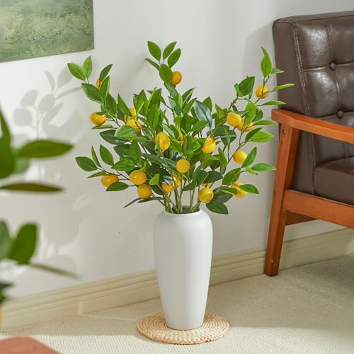 36 Inch Artificial Lemon Branches with Realistic Fruits and Leaves