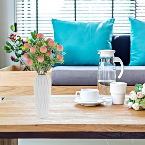 PRETYZOOM Artificial Peach Branches for Home Decoration Reusable 2pcs