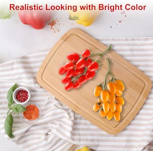 Realistic Artificial Tomato String 2 Pack Red and Yellow