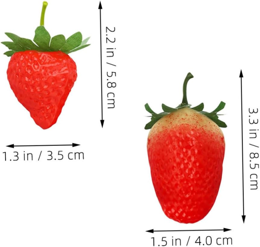 IMIKEYA 24pcs Fake Plastic Strawberries Decorative Artificial Fruit Pack