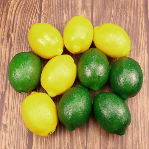 12 Pcs Fake Lemons Set Realistic Artificial Fruit for Home Decor and Photography