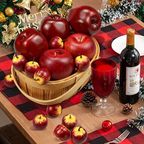 15 Pcs Artificial Apples Decor Set