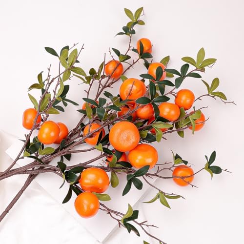 Gresorth 374 Inch Artificial Orange Branch 3pcs