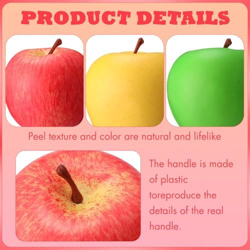 Libima 12 Pcs Realistic Fake Plastic Apples Decorations